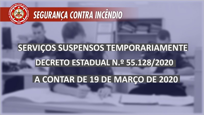 Serviços de Segurança Contra Incêndio suspensos temporariamente