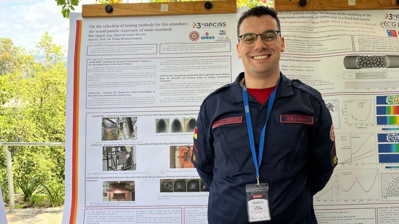 Soldado Adriel representou o CBMRS em evento no Chile.