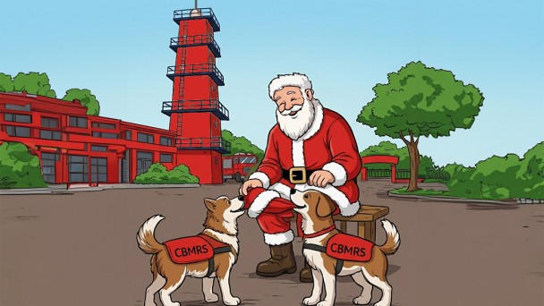Uma Miss&atilde;o de Natal com os C&atilde;es do CBMRS